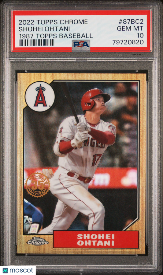 2022 Topps Chrome Shohei Ohtani #87BC-2 1987 Baseball PSA 10