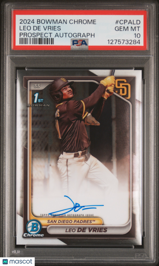 2024 Bowman Chrome Leo De Vries #CPA-LD Auto Prospect PSA 10