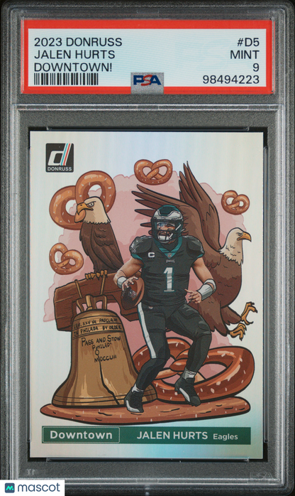 2023 Donruss Jalen Hurts Downtown Case Hit PSA 9