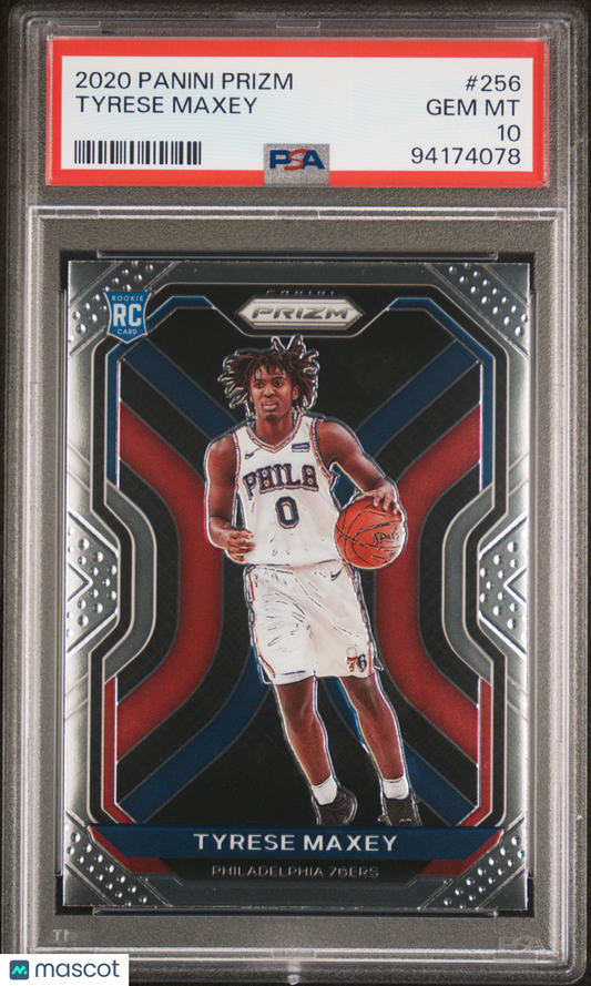 2020-21 Panini Prizm Tyrese Maxey #256 RC PSA 10