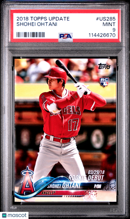 2018 Topps Update Shohei Ohtani Rookie PSA 9