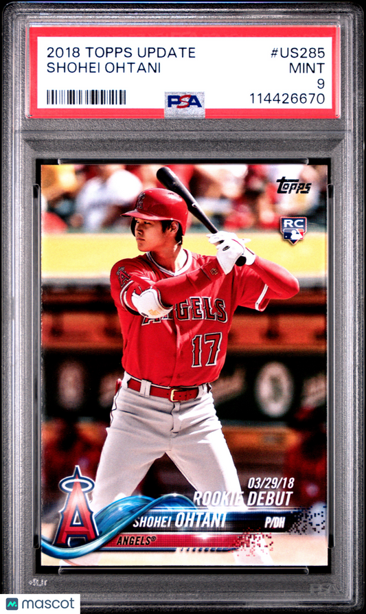 2018 Topps Update Shohei Ohtani Rookie PSA 9