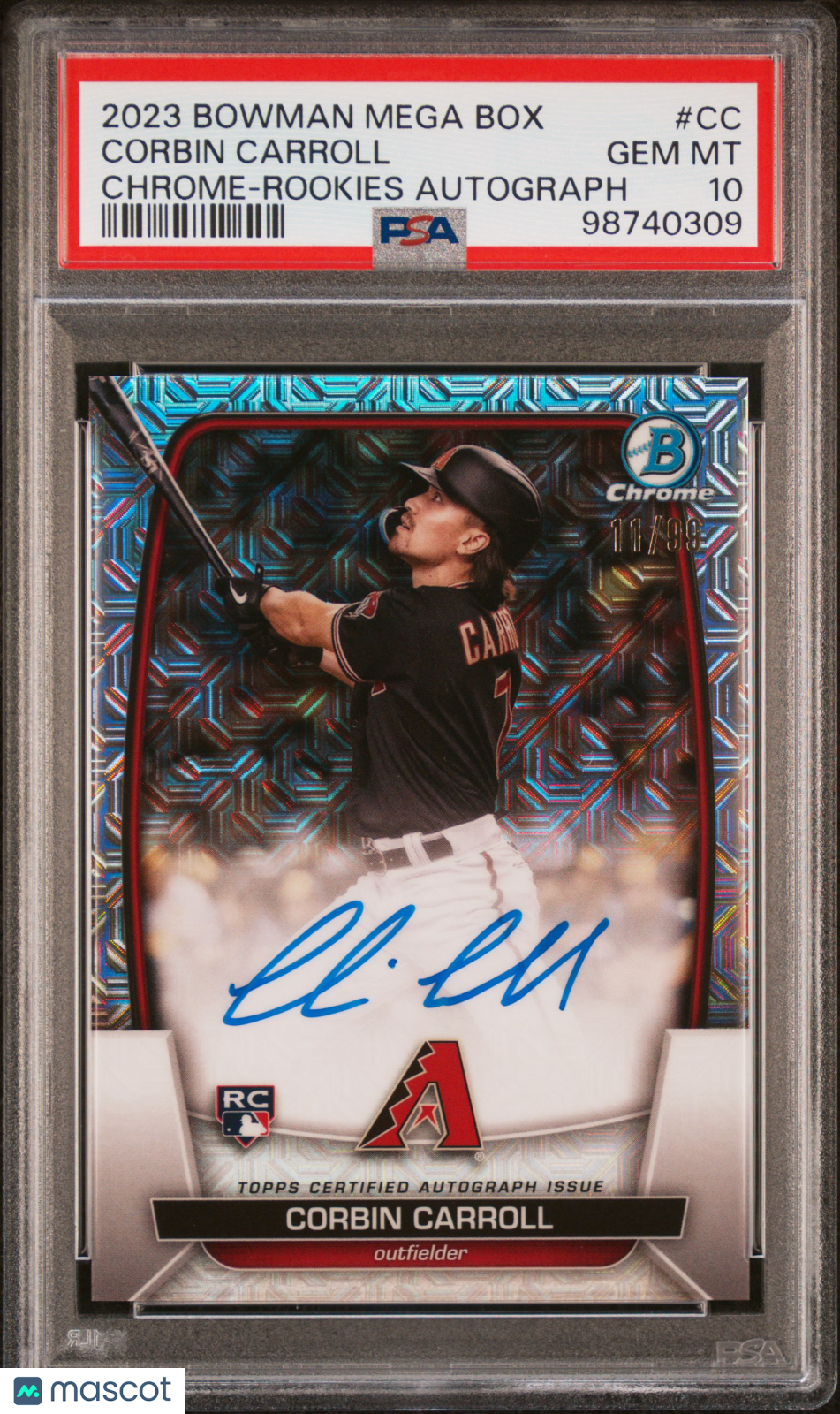 2023 Bowman Mega Box Corbin Carroll #BRA-CC Chrome Rookies Auto Mojo PSA 10