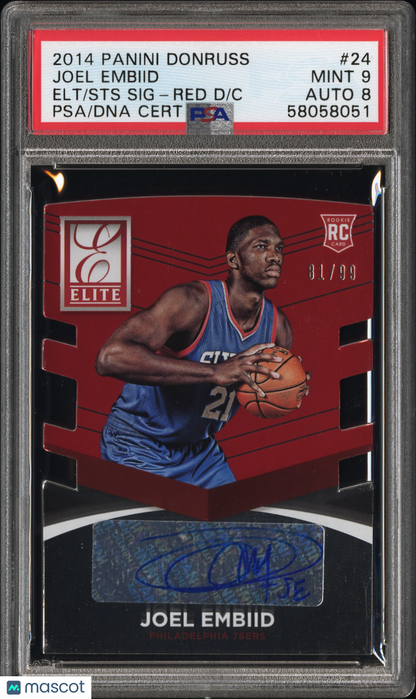 2014-15 Donruss Joel Embiid Die Cut Rookie Auto /99 PSA 9