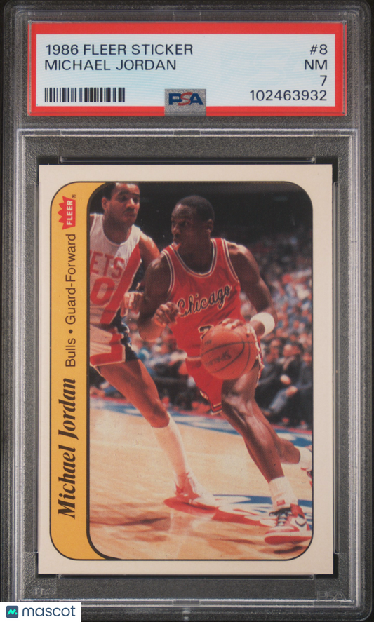 1986-87 Fleer Sticker Michael Jordan Rookie PSA 7