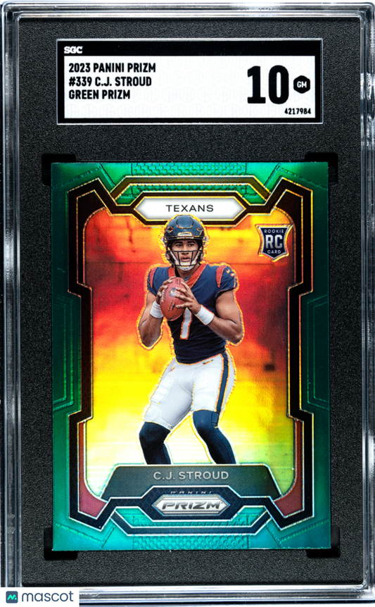 2023 Panini Prizm C.J. Stroud #339 Green RC SGC 10
