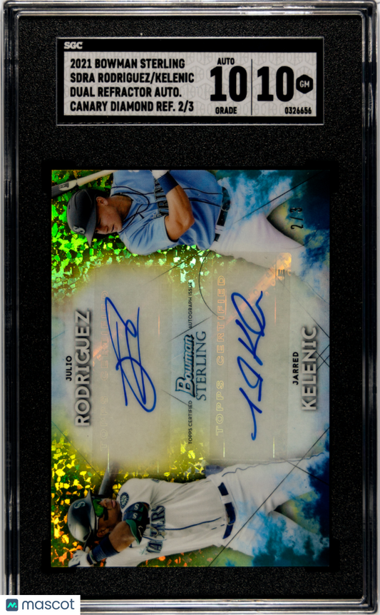 2021 Bowman Sterling Julio Rodriguez Jarred Kelenic Dual Auto /3 SGC 10