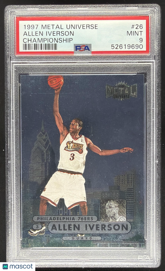 1997-98 Skybox Metal Universe Allen Iverson PSA 9