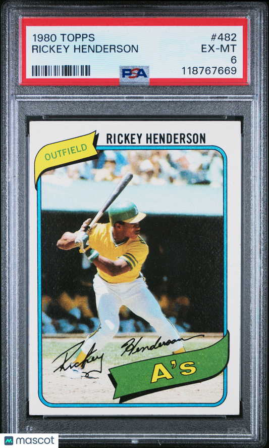1980 Topps Rickey Henderson Rookie #482 PSA 6