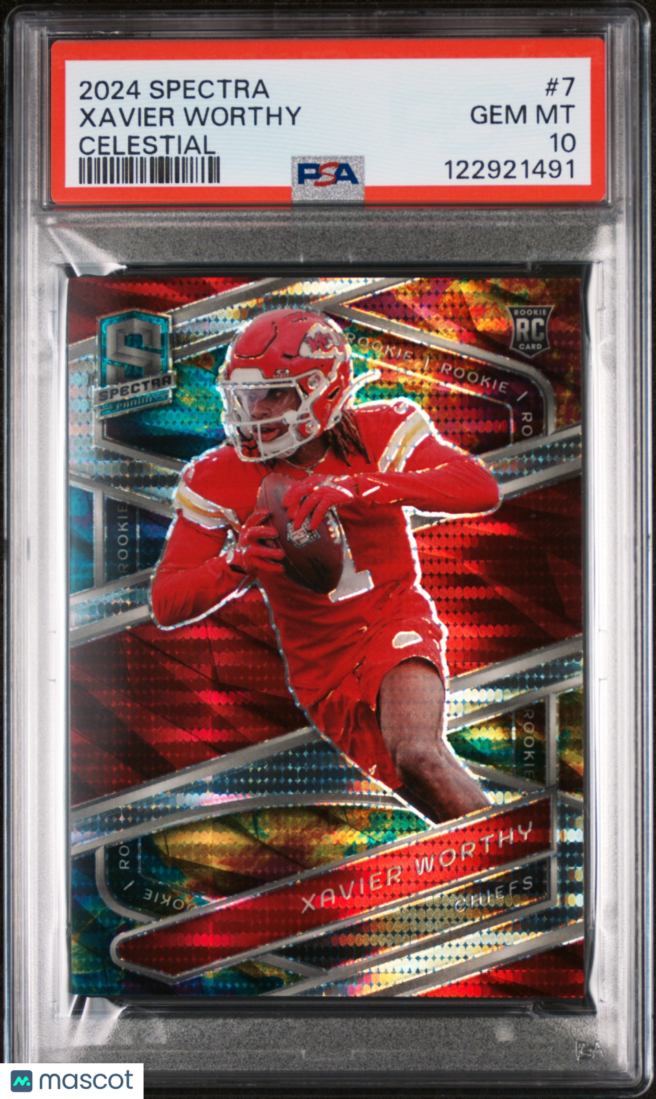 2024 Panini Spectra Xavier Worthy #7 Celestial 54/99 RC PSA 10