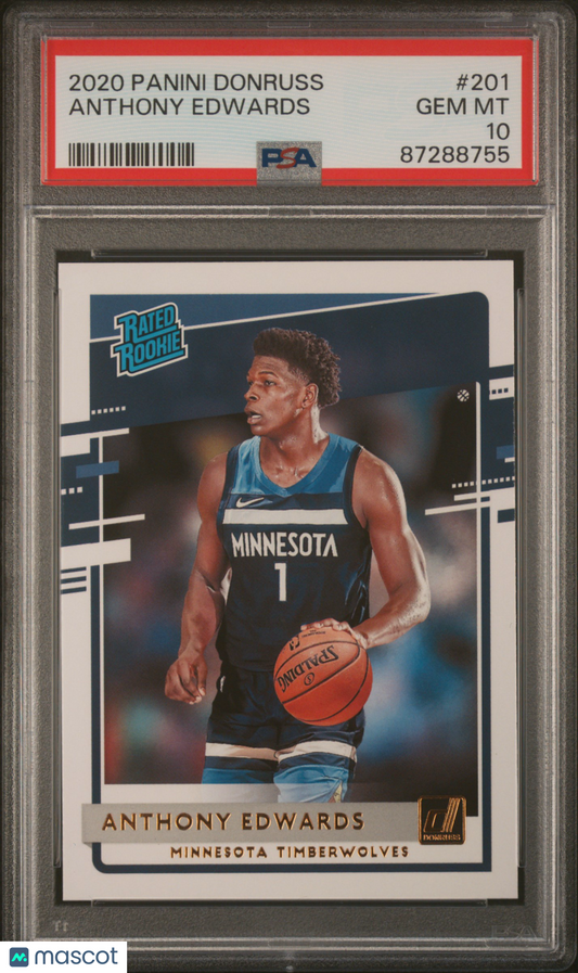 2020-21 Panini Donruss Anthony Edwards #201 RC PSA 10
