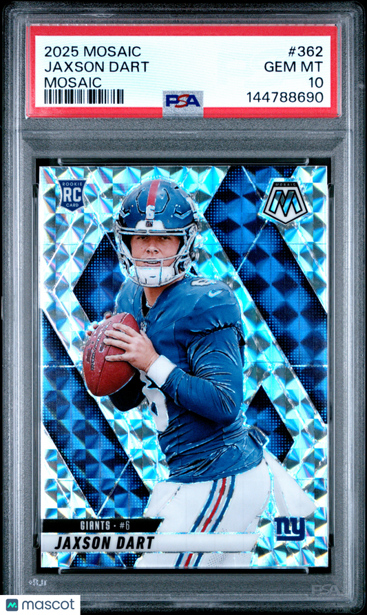 2025 Panini Mosaic Jaxson Dart #362 Rookies Mosaic Prizm RC PSA 10