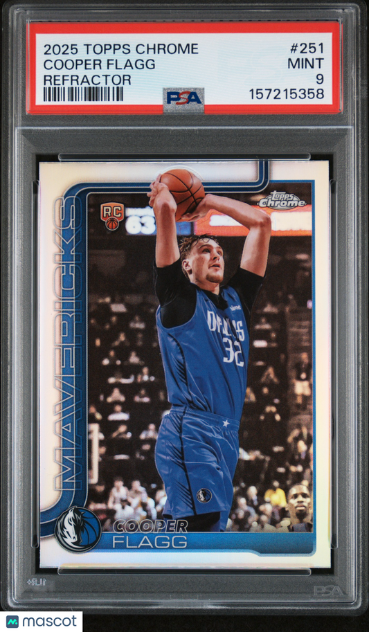 2025-26 Topps Chrome Cooper Flagg #251 Refractor RC PSA 9