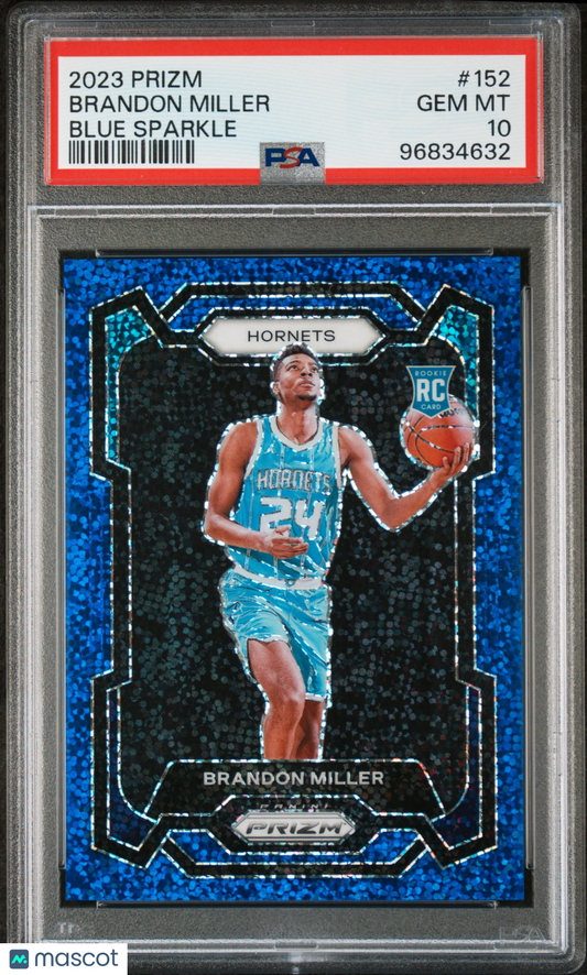 2023-24 Prizm Brandon Miller Blue Sparkle /144 Rookie PSA 10