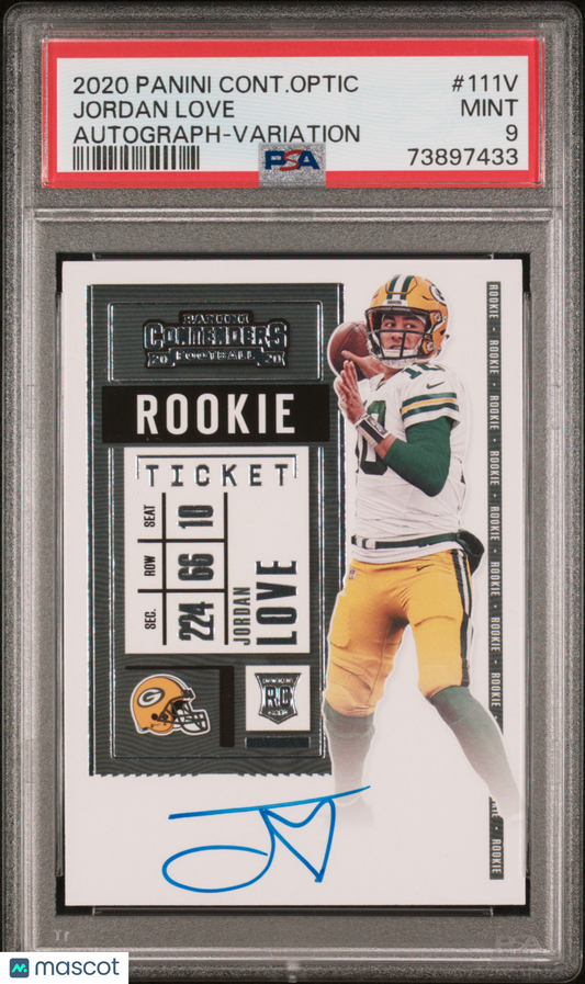 2020 Contenders Jordan Love Rookie Auto PSA 9
