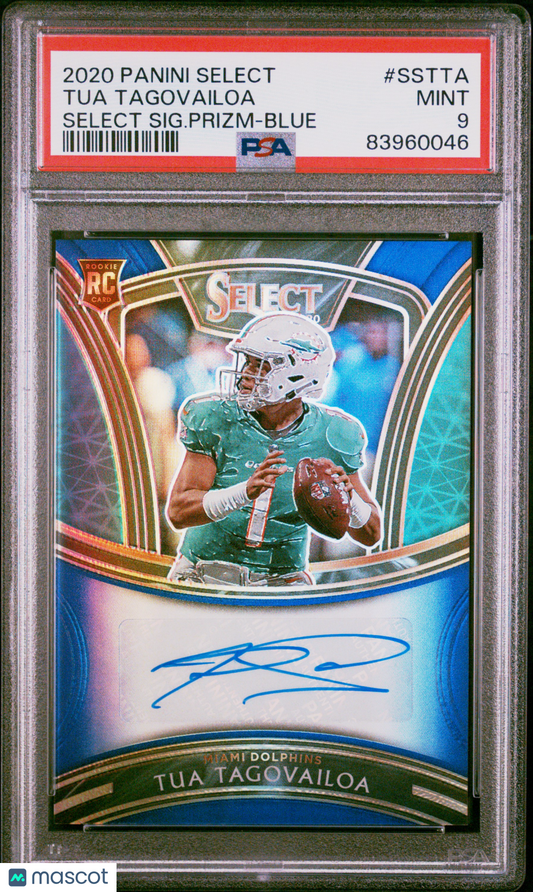 2020 Select Tua Tagovailoa Blue Rookie Auto /50 PSA 9