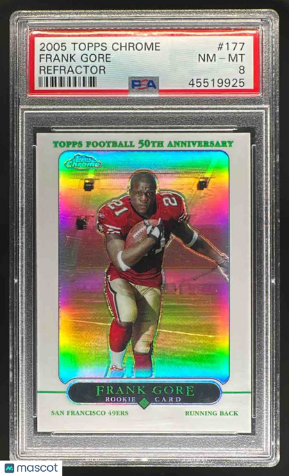 2005 Topps Chrome Frank Gore #177 50th Anniversary Rookies Refractor RC PSA 8