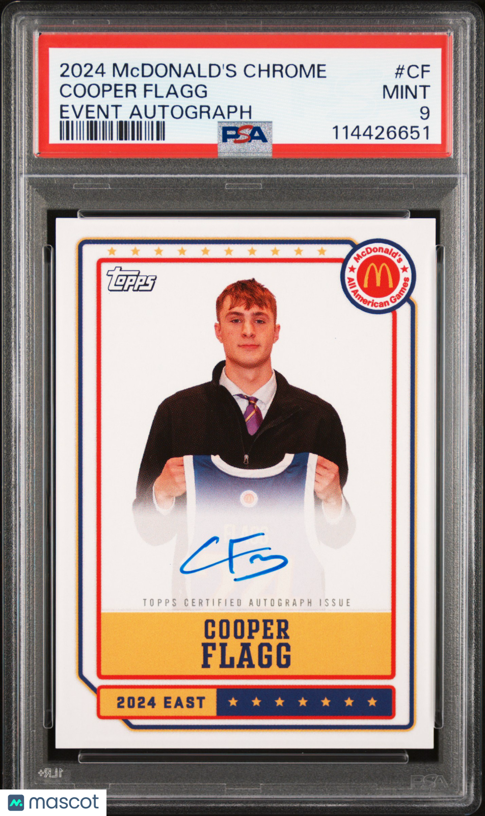 2024-25 Mcdonald's Chrome Cooper Flagg Event Auto PSA 9