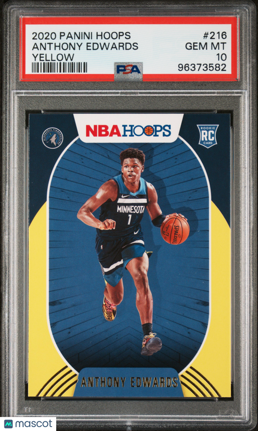 2020-21 Hoops Anthony Edwards Yellow Rookie PSA 10