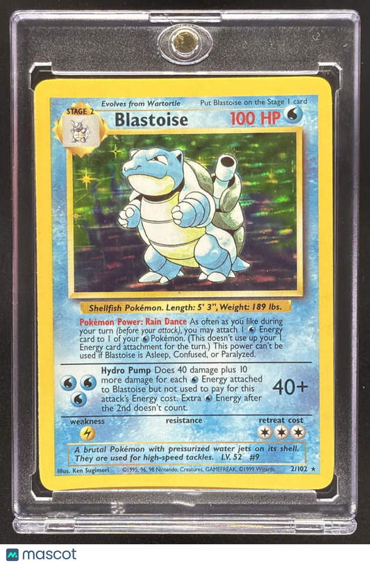 1999 Pokemon Blastoise #2/102 Set Holo