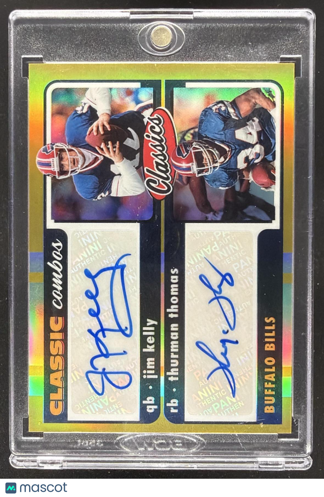 2022 Panini Classics Jim Kelly Thurman Thomas #CC-8 Classic Combos /5 Auto