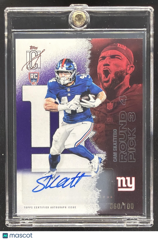 2025 Topps Signature Class Cam Skattebo #119 Rookie Auto Purple Foil 60/100 RC