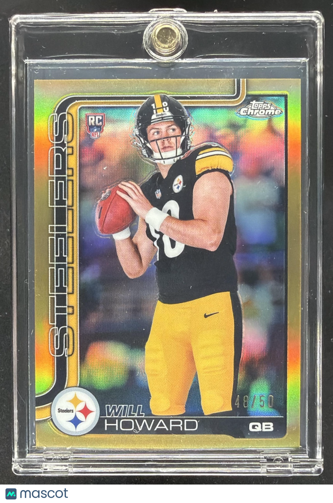 2025 Topps Chrome Will Howard #321 Rookie Gold Refractor 48/50 RC
