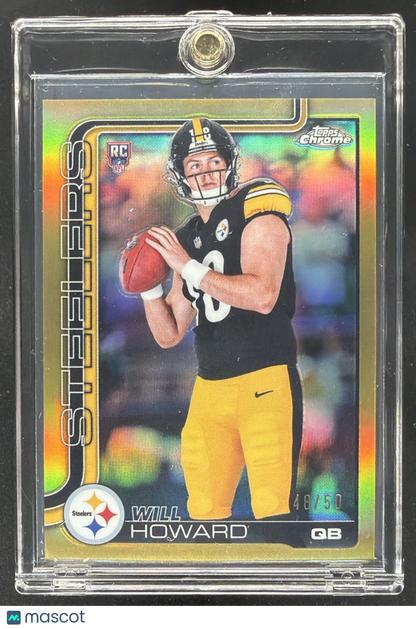 2025 Topps Chrome Will Howard #321 Rookie Gold Refractor 48/50 RC