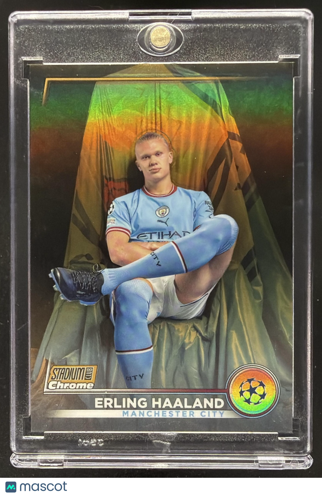 2021 Topps UEFA Champions League Erling Haaland #1 Gold Starball Foil 8/50