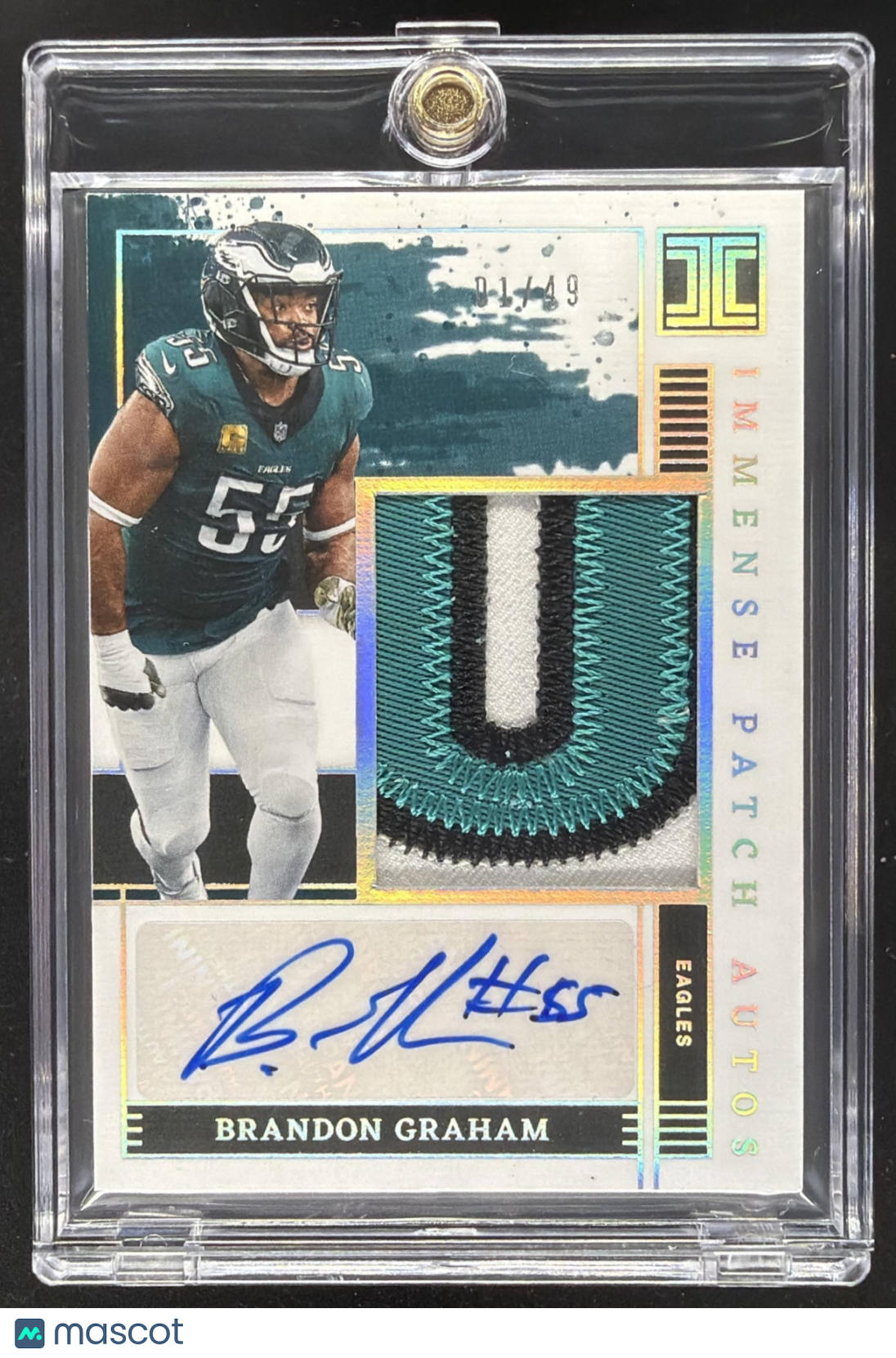 2025 Panini Impeccable Brandon Graham #IPA-BGM Immense Patch Auto /49 Auto
