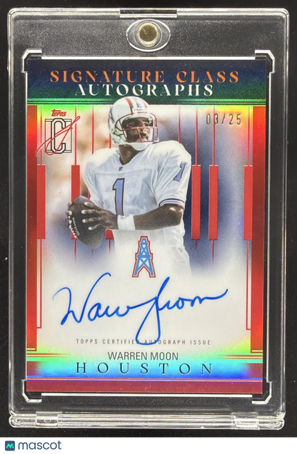 2025 Topps Signature Class Warren Moon #SCL-WM Auto Red Refractor 3/25