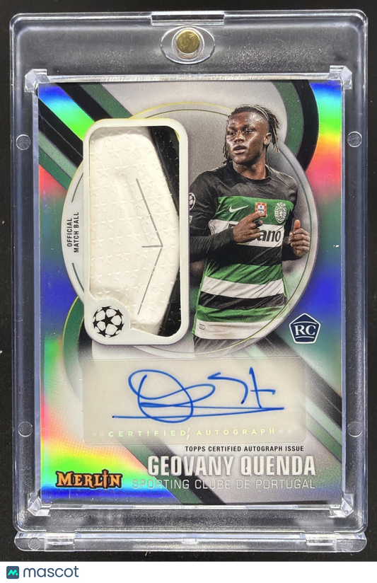 2024 Topps Merlin Chrome UEFA Geovany Quenda #MBS-GQ Merlin's Match Ball Signature Auto