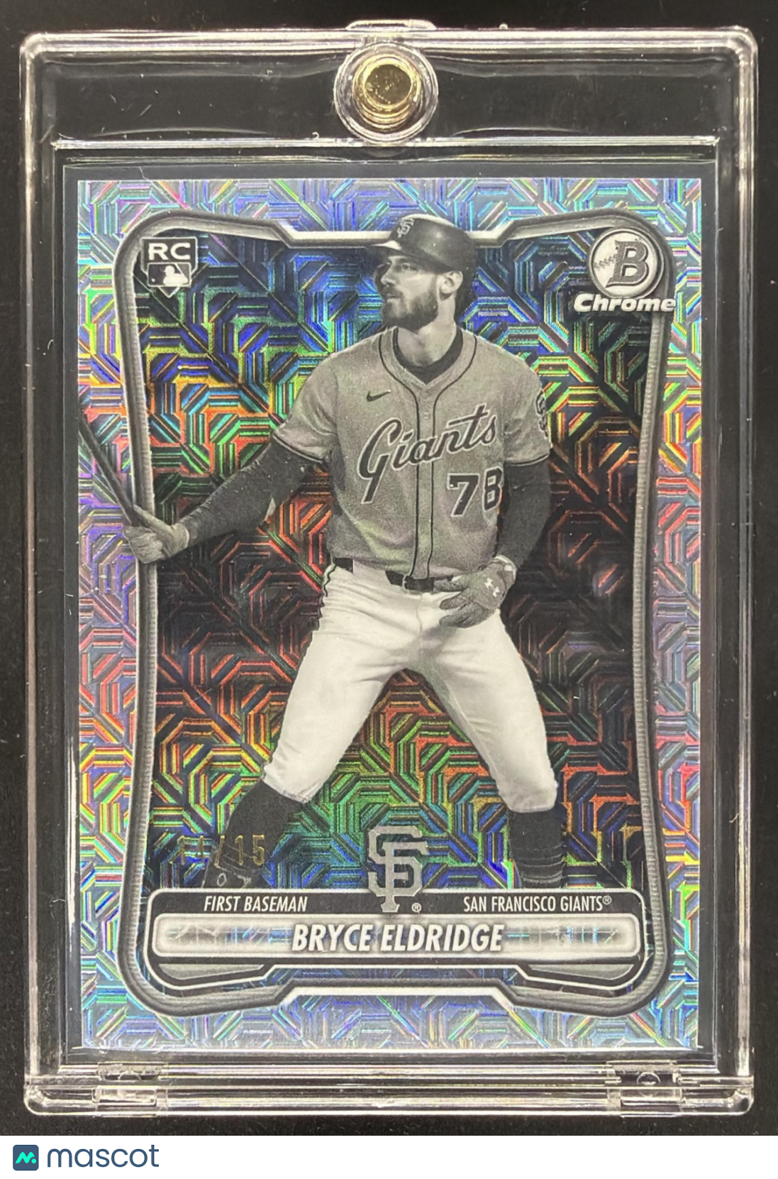 2026 Bowman Mega Box Bryce Eldridge #58 Chrome Mojo Refractor RC /15