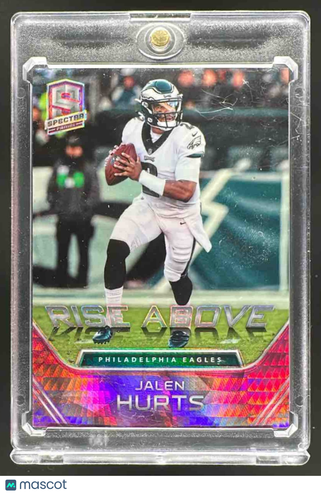 2020 Panini Spectra Jalen Hurts #RI-20 Rise Above Neon Pink 21/25 RC