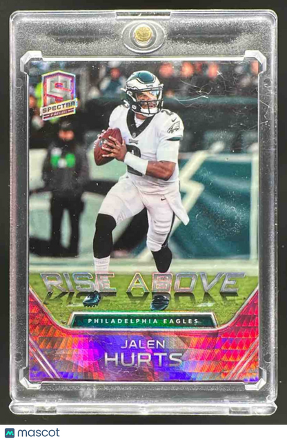 2020 Panini Spectra Jalen Hurts #RI-20 Rise Above Neon Pink 21/25 RC