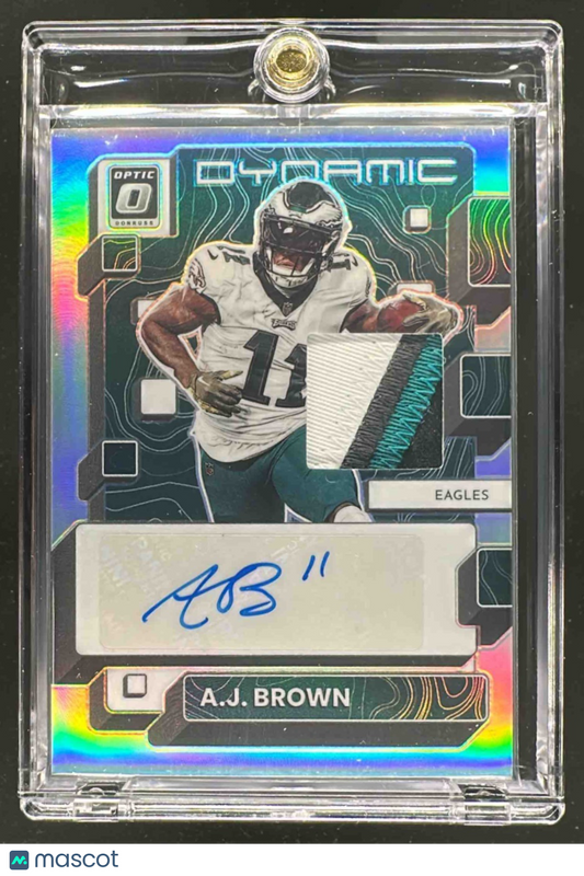 2023 Panini Donruss Optic A.J. Brown #DP-AJB Dynamic Patch Auto 18/25 MEM Eagles