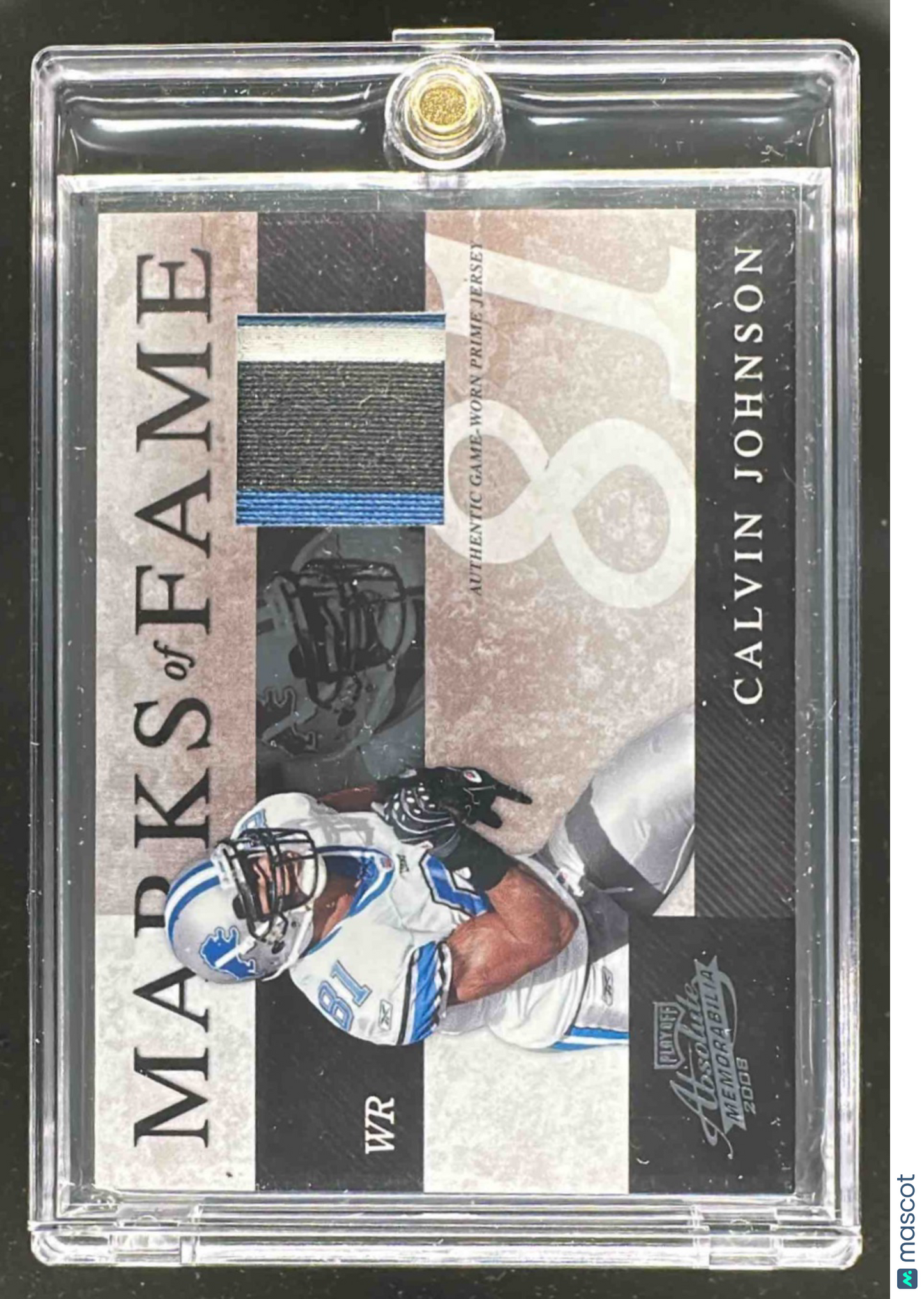 2008 Donruss Calvin Johnson Patch Marks Of Fame /50