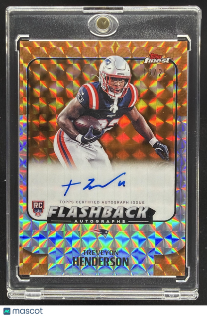 2025 Topps Finest Treveyon Henderson #FBA-TVH Flashback Auto Orange Geometric Refractor /25 RC
