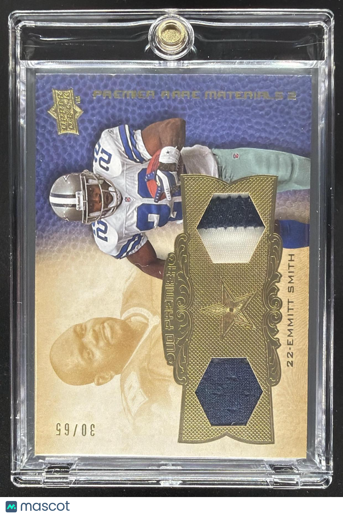 2008 Upper Deck Premier Emmitt Smith #PP2-SM Rare Patches Dual 30/65