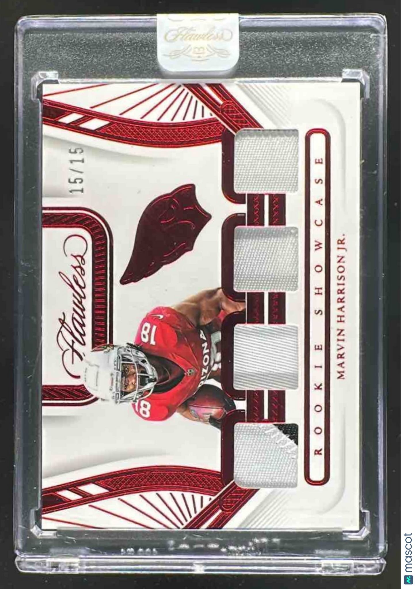 2025 Panini Flawless Marvin Harrison Jr. #17 Draft Night Jerseys Ruby /15 MEM