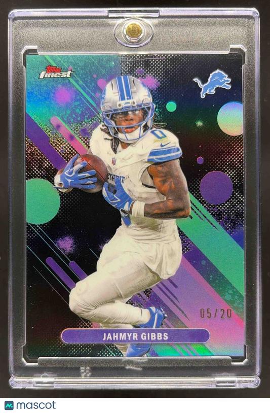 2025 Topps Finest Jahmyr Gibbs #75 Gold Geometric Refractor 2/20
