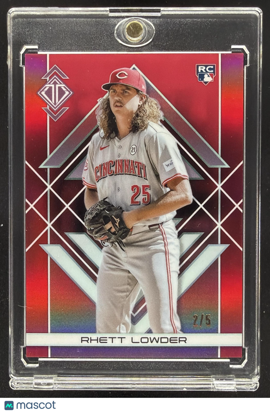 2025 Topps Transcendent Collection Rhett Lowder #88 Icons Chrome Red Refractor /5 RC