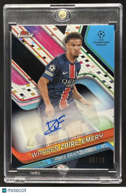2024 Topps Exhibition Paris Saint-Germain Warren Zaire-Emery Auto Black /10