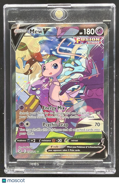 2021 Pokemon Sword & Shield Fusion Strike Mew V #251/264 Full Art Crease
