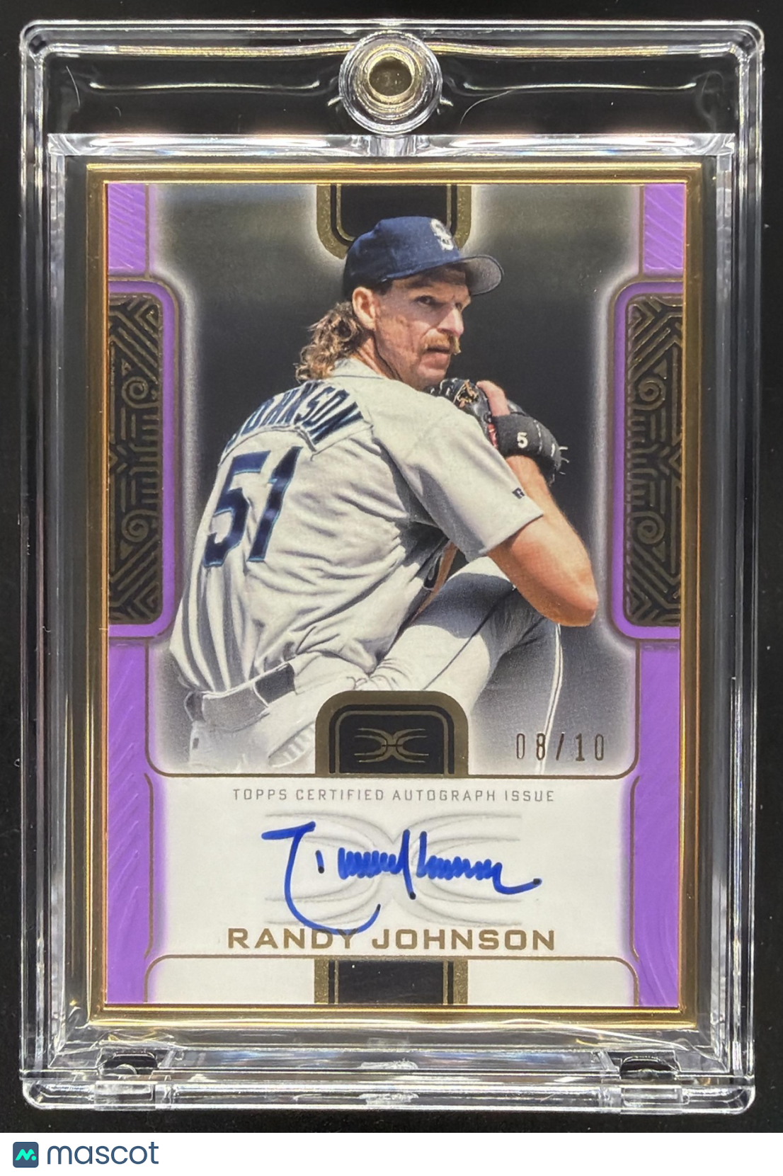 2023 Topps Definitive Randy Johnson #DCFA-RJ Framed Auto Collection Purple 8/10