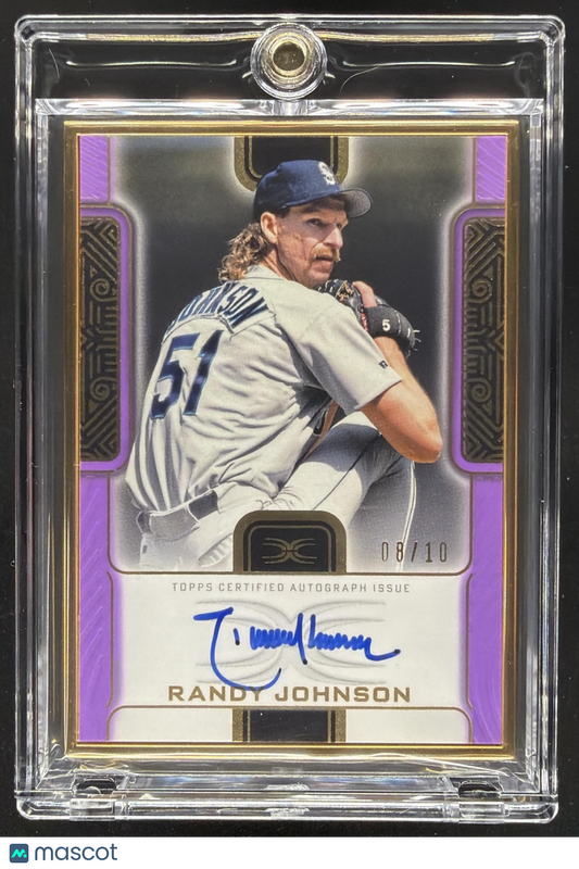 2023 Topps Definitive Randy Johnson #DCFA-RJ Framed Auto Collection Purple 8/10