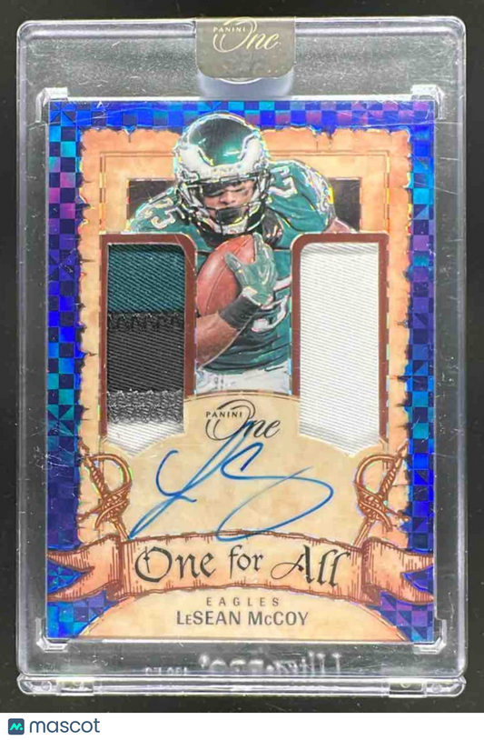 2024 Panini One LeSean McCoy #3 For All Patch Auto Blue Eagles /75