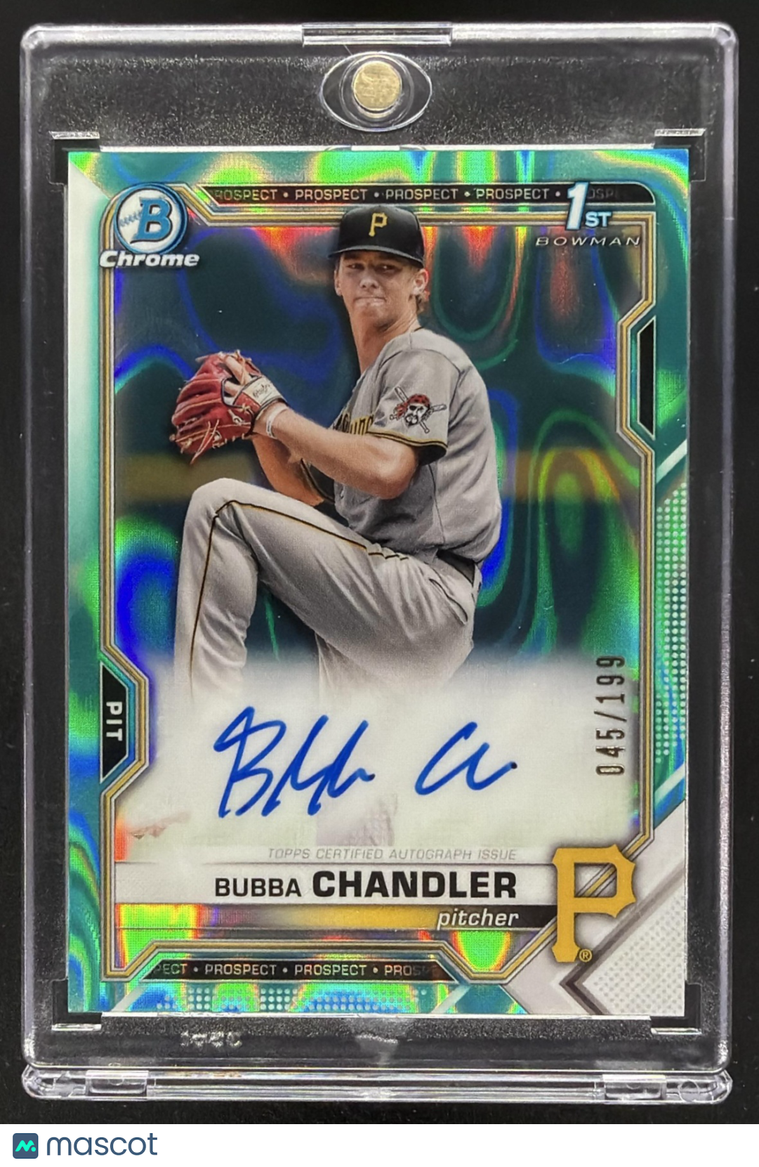 2021 Bowman Draft Bubba Chandler #CDA-BC Chrome Pick Auto Aqua Lava Refractor /199