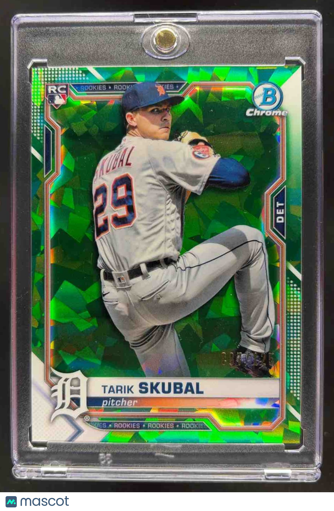 2021 Bowman Chrome Tarik Skubal #28 Green Sapphire Rookie /125 RC