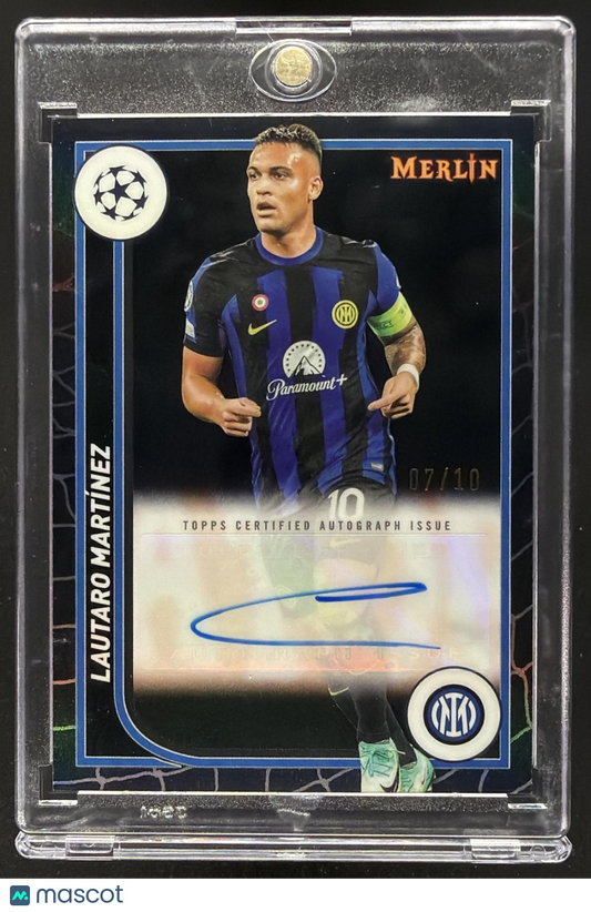 2023 Topps Chrome Merlin UEFA Club Lautaro Martinez #AH-LM Auto Black /10